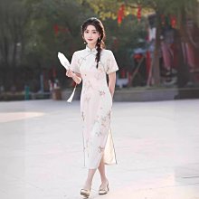 2024新款旗袍夏季中長款過膝連衣裙時尚年輕媽媽日常宴會修身簡約 歷史價格詳細信息