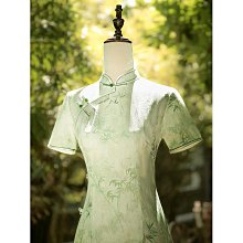 短袖旗袍 旗袍洋裝 改良旗袍 新中式改良奧黛旗袍少女年輕款2024新款粉色國風訂婚連衣裙夏茶服112 LS004 歷史價格詳細信息