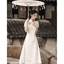 短袖旗袍 旗袍洋裝 改良旗袍 新中式少女旗袍夏季新款2024改良版日常年輕款國風碎花連衣裙學生649 LS004 歷史價格詳細信息