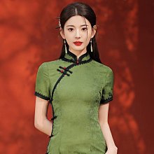 短袖旗袍 旗袍洋裝 改良旗袍 新中式旗袍2024新款女夏季改良氣質連衣裙中國風茶服奧黛素雅長款246 LS004 歷史價格詳細信息