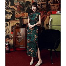 短袖旗袍 旗袍洋裝 改良旗袍 秋冬季新款改良版旗袍連衣裙長款黑色蕾絲拼接絲絨氣質優雅女361 LS004 歷史價格詳細信息