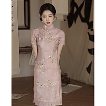 短袖旗袍 旗袍洋裝 改良旗袍 改良旗袍2023年春夏新款雪紡荷花袖素雅年輕款少女長款優雅連衣裙728 LS004 歷史價格詳細信息