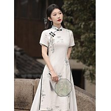 夏季新中式茶藝師漢服漢元素禪意民國風復古改良旗袍洋裝兩件套 歷史價格詳細信息