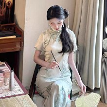 短袖旗袍 旗袍洋裝 改良旗袍 新中式改良奧黛旗袍少女年輕款2024新款粉色國風訂婚連衣裙夏茶服112 LS004 歷史價格詳細信息