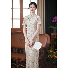 短袖旗袍 旗袍洋裝 改良旗袍 新中式改良奧黛旗袍少女年輕款2024新款粉色國風訂婚連衣裙夏茶服112 LS004 歷史價格詳細信息