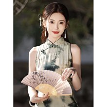 無袖旗袍 旗袍洋裝 改良旗袍 新中式復古白色提花花瓣領旗袍2024春夏高級感少女連衣裙訂婚禮服48 LS004 歷史價格詳細信息