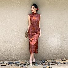 無袖旗袍 旗袍洋裝 改良旗袍 新中式復古白色提花花瓣領旗袍2024春夏高級感少女連衣裙訂婚禮服48 LS004 歷史價格詳細信息
