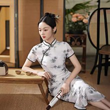 洋裝女旗袍女新款改良版旗袍裙修身顯瘦印花短袖日常氣質連衣裙-麗莎服飾 歷史價格詳細信息