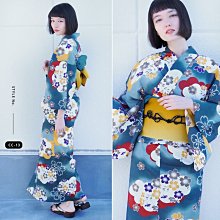 01 日本全棉正統和服浴衣 條紋打底 椿花顯高貴而可愛 古典 歷史價格詳細信息