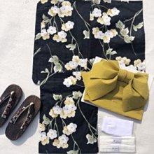 01 日本和服浴衣高品質  藍色系古典花色紫藤 歷史價格詳細信息