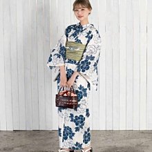 01 日本全棉正統和服浴衣 條紋打底 椿花顯高貴而可愛 古典 歷史價格詳細信息