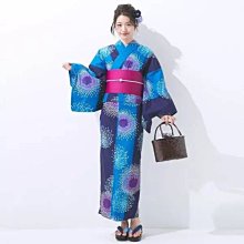 01 日本全棉正統和服浴衣 條紋打底 椿花顯高貴而可愛 古典 歷史價格詳細信息