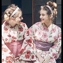 日本女士和服浴衣櫻花仙鶴振袖和服聚酯纖維印花復古旅拍服飾 歷史價格詳細信息