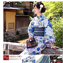 01 日本全棉正統和服浴衣 條紋打底 椿花顯高貴而可愛 古典 歷史價格詳細信息