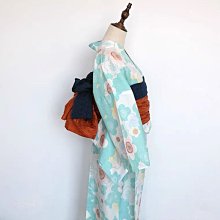 A 日本yukata全棉竹節格 浴衣和服單品 復古摩登系 暈染雨傘 歷史價格詳細信息