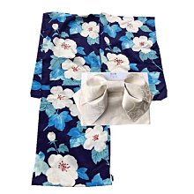 01 日本全棉正統和服浴衣 條紋打底 椿花顯高貴而可愛 古典 歷史價格詳細信息