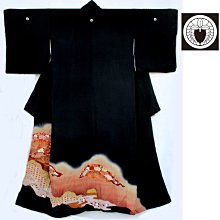 日本和服黑留袖-有比翼-柏家紋-群松柄-東京都町田市丸昌衣裳店製 JA-B-557 歷史價格詳細信息
