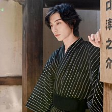 日本傳統和服男士浴衣浴袍睡衣家居服cos寫真服裝棉麻透氣黑白條  露天市集  全台最大的網路購物市集 歷史價格詳細信息