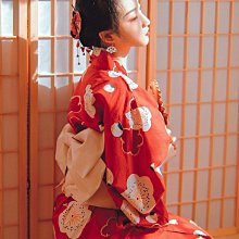 【日本和服】日式櫻花和服改良套裝    祈願兔印花浴衣中長款連衣裙拾光雜貨小屋 歷史價格詳細信息