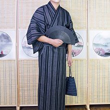 日本傳統和服男士浴衣浴袍睡衣家居服cos寫真服裝棉麻透氣黑白條  露天市集  全台最大的網路購物市集 歷史價格詳細信息