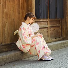 日式和服 和服配件 月下和服 橘粉仙鶴 女款日本和服浴衣 溫柔文藝復古日系改良和服 歷史價格詳細信息
