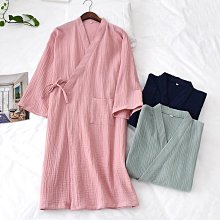和服 日本無印良品MUJIins和服睡衣女春夏季純棉紗布雙層薄寬松汗蒸家-特價 歷史價格詳細信息