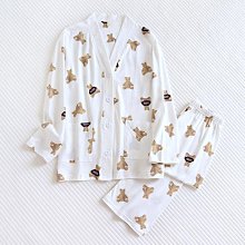和服 日本寬松睡裙簡約居家服純棉紗布柔軟透氣和服浴袍春夏款女款睡袍-特價 歷史價格詳細信息