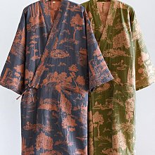 和服睡衣 日式睡衣 春秋季男士睡衣純棉水洗家居服套裝全棉縐布日式大碼和服改良漢服 歷史價格詳細信息