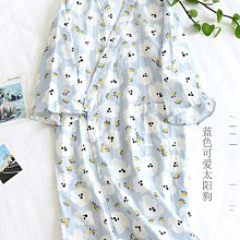 春夏薄款紗布睡裙加肥開衫長款睡袍全棉雙層浴衣女日式和風睡衣 歷史價格詳細信息