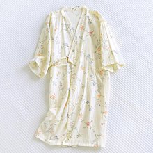 春夏薄款紗布睡裙加肥開衫長款睡袍全棉雙層浴衣女日式和風睡衣 歷史價格詳細信息