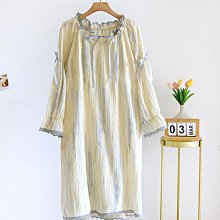 和服 日本寬松睡裙簡約居家服純棉紗布柔軟透氣和服浴袍春夏款女款睡袍-特價 歷史價格詳細信息