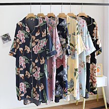 棉綢睡裙女夏季薄款短袖連衣裙人造棉睡衣媽媽大碼過膝洋氣家居服 歷史價格詳細信息