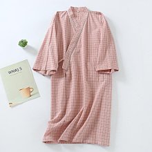 春夏薄款紗布睡裙加肥開衫長款睡袍全棉雙層浴衣女日式和風睡衣 歷史價格詳細信息