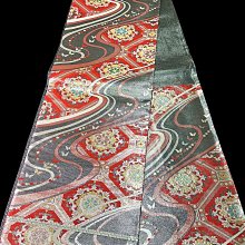 【茶】26-1102 日本和服腰帶 袋帶 金系 九百錦純金箔 歷史價格詳細信息