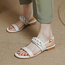 【熱賣精選】平底夏季涼鞋時尚千鳥紋真女鞋皮方頭平底夏季涼鞋  歐美女鞋554 歷史價格詳細信息