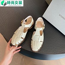 涼鞋  羅馬涼鞋 一字涼鞋 綁帶女方頭粗跟仙女風一字帶百搭中高跟鞋夏 歷史價格詳細信息