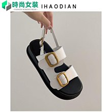 日韓時尚一字帶涼鞋女夏淑女2022新款百搭時尚珍珠中跟半拖超火仙女風涼拖 歷史價格詳細信息