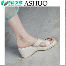 韓國厚底涼女2022新款夏季東大門網紅鬆糕底坡跟夾趾拖女外穿 歷史價格詳細信息