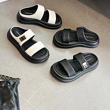 拖鞋女夏外穿2024新款韓版學生厚底平底時尚百搭沙灘拖鞋ins 歷史價格詳細信息