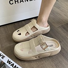 高顏值包頭洞洞鞋女外穿防滑防臭耐磨增高厚底時尚涼拖鞋女-可可鞋櫃 歷史價格詳細信息