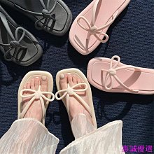 蝴蝶結夾腳拖鞋女夏外穿新款時尚百搭厚底網紅仙女風涼拖潮-彩虹優選 歷史價格詳細信息