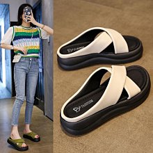 【熱賣】2024夏季新款女鞋涼拖一字拖松糕底韓版百搭沙灘休閒帆布外穿ins 歷史價格詳細信息