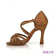 鑲鑽拉丁舞鞋女成人中高跟跳舞鞋夏季涼鞋專業軟底舞蹈鞋高端舞鞋 歷史價格詳細信息