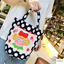 日本卷髮女孩curly帆布包可愛少女心手拎包波點百搭水桶包便攜托特包 流行 精品 歷史價格詳細信息