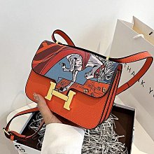 高級感H扣康康包手掌紋真皮空姐包女2023新款單肩斜挎豆腐小方包 歷史價格詳細信息