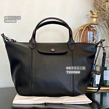 LONGCHAMP LE PLIAGE 系列千鳥格紋帆布長把水餃肩背包(小/海軍藍x白蘭地酒) 歷史價格詳細信息