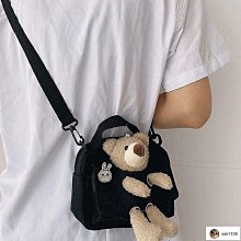日系可愛小熊帆布單肩包 A4手提包 學生手提袋 帆布包 購物袋 休閒包 歷史價格詳細信息