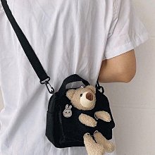 日系可愛小熊帆布單肩包 A4手提包 學生手提袋 帆布包 購物袋 休閒包 歷史價格詳細信息