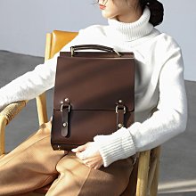 真皮雙肩包女英倫風2024新款潮夏高級感大容量學院復古書女士背包【zero潮流屋】 歷史價格詳細信息