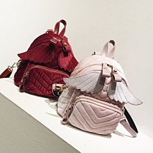 復古絲絨雙肩包女2023秋冬小眾喜慶紅色包包高級大容量羊羔毛揹包 歷史價格詳細信息